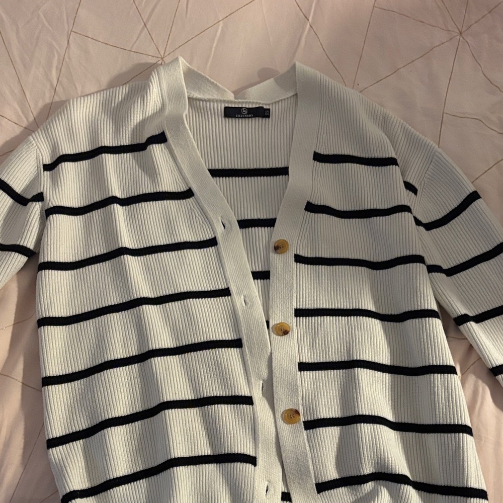 Striped Black and White Cardigan